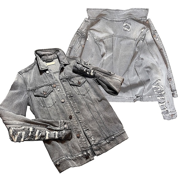 All Saints Other - Allsaints “Beltar” Distressed Denim Trucker Jacket